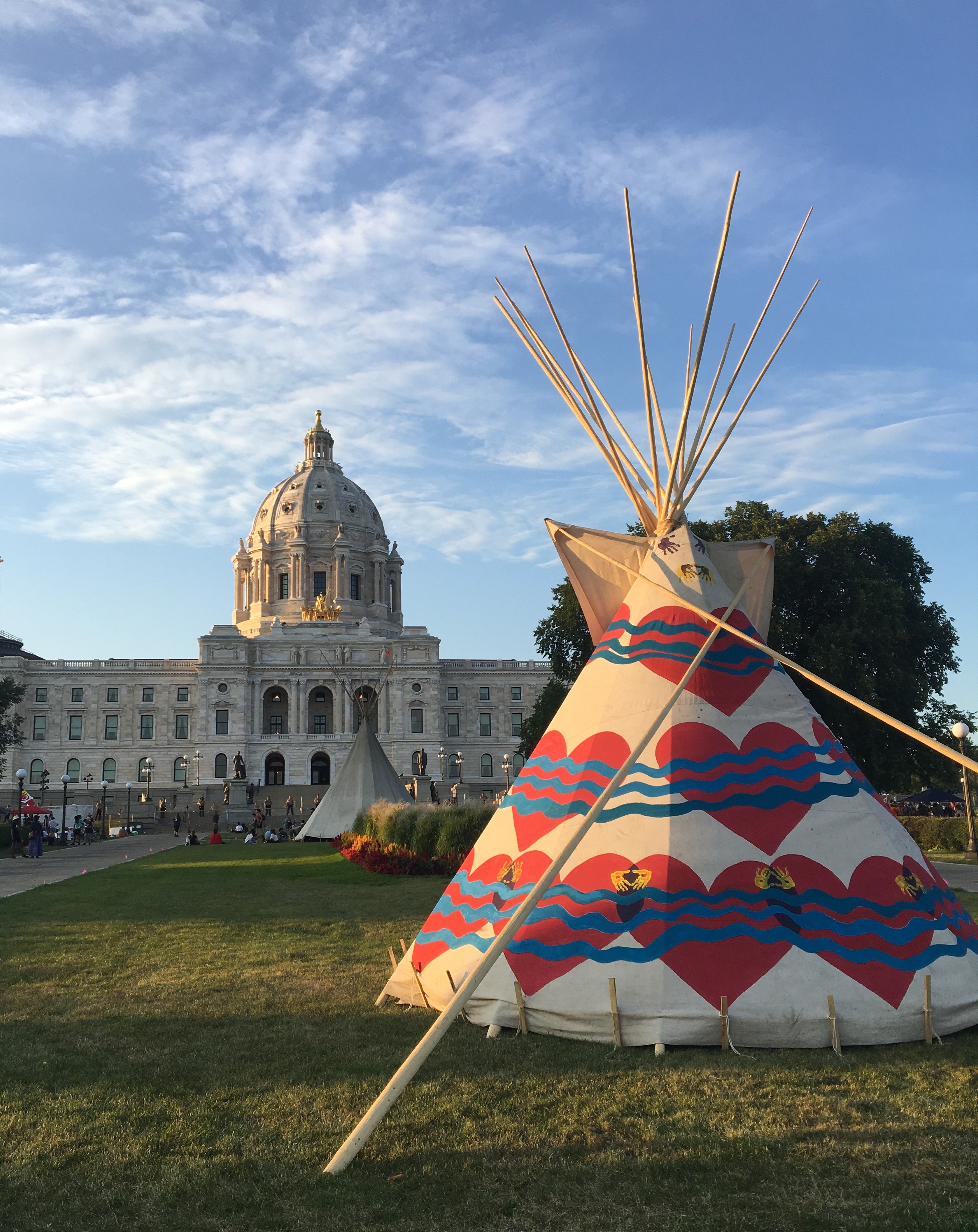 Teepee Standing at recent Treaties Not Tar Sands Rally at the Minnesota State Capitol. Photo Credit: Allie Dart